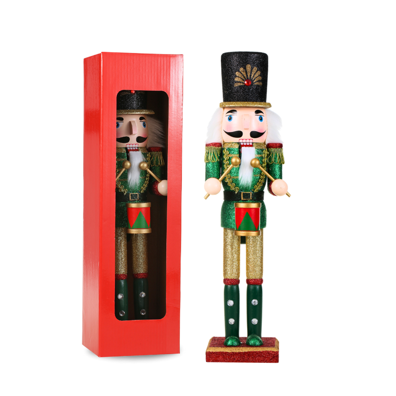 15 Inch Traditional Wooden Nutcracker for Christmas Decorations