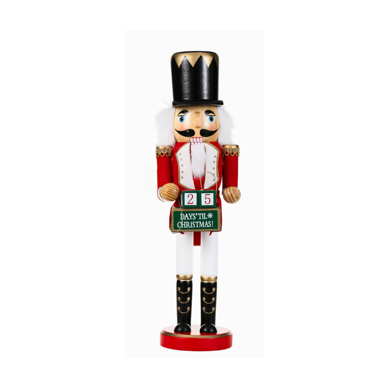 15 Inch Traditional Wooden Nutcracker for Christmas Decorations