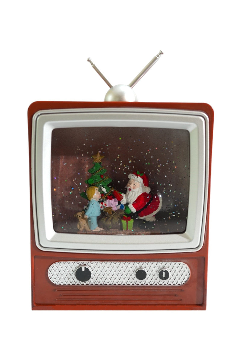 Christmas Musical Retro Style TV Snow Globe Lantern