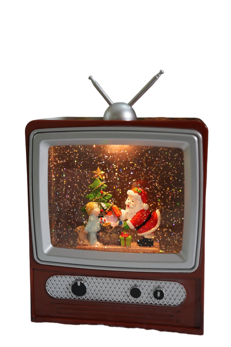 Christmas Musical Retro Style TV Snow Globe Lantern