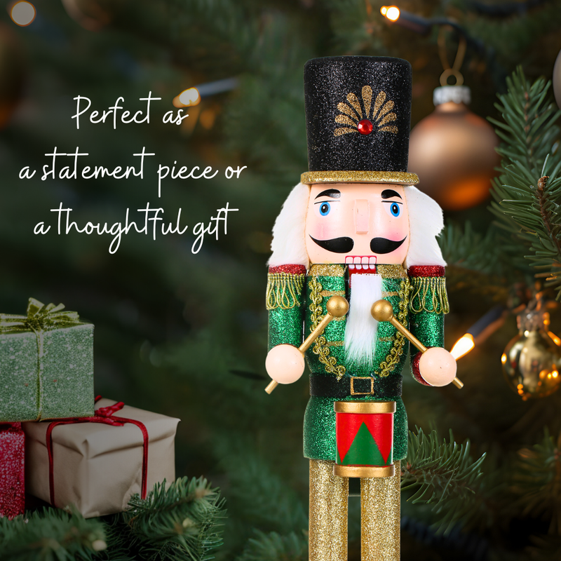 15 Inch Traditional Wooden Nutcracker for Christmas Decorations