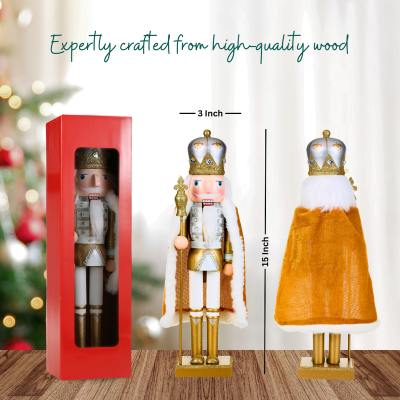 SINT 15 Inch Traditional Wooden Nutcracker for Christmas Decorations