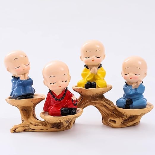 Cute Monk Statue Miniature- Set of 4