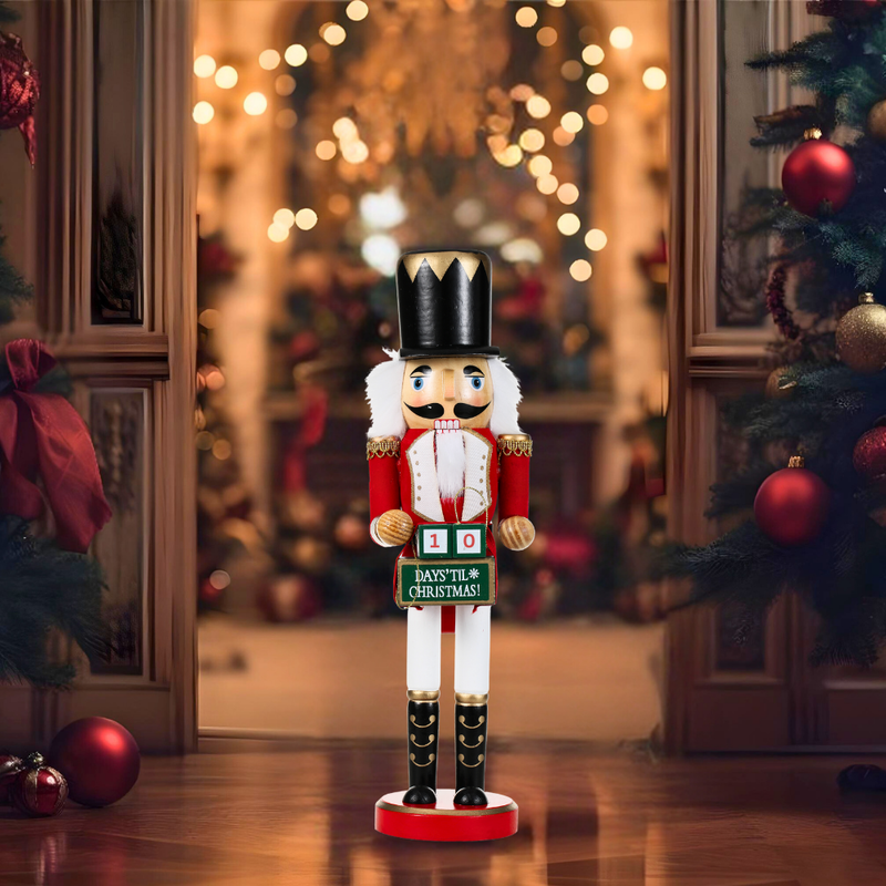 15 Inch Traditional Wooden Nutcracker for Christmas Decorations