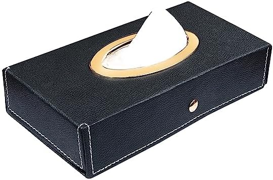 SINT Faux Leather Car Tissue Holder Box, Tissue Paper Box for Car/Home/Office with 100 Tissue Pulls