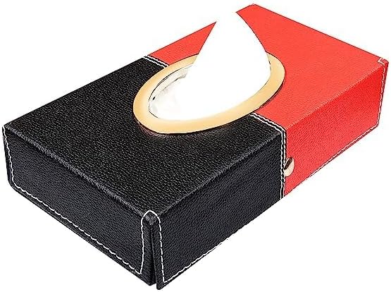 SINT Faux Leather Car Tissue Holder Box, Tissue Paper Box for Car/Home/Office with 100 Tissue Pulls