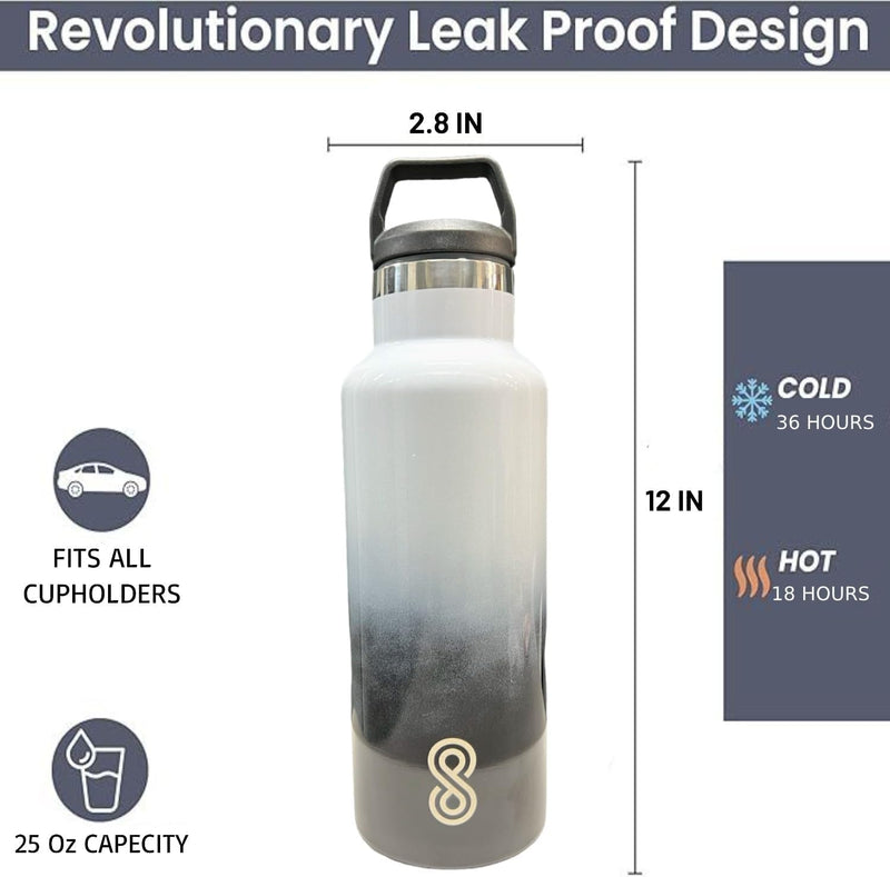 Water Bottle - 25 Oz, Leak Proof - Stainless Steel