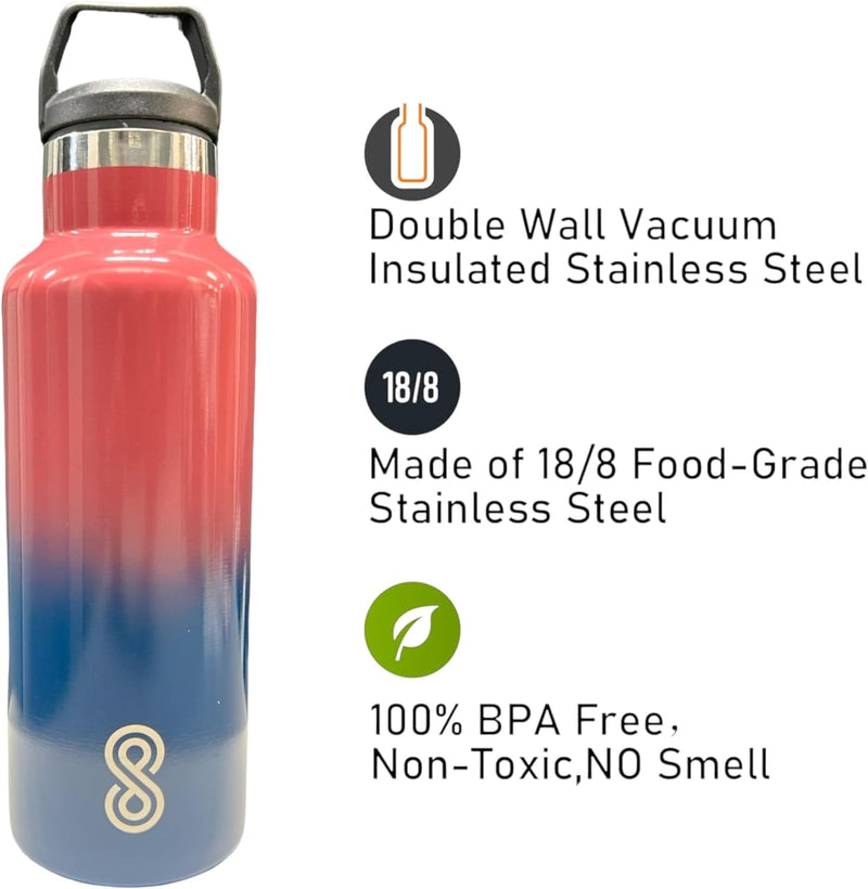 Water Bottle - 25 Oz, Leak Proof - Stainless Steel