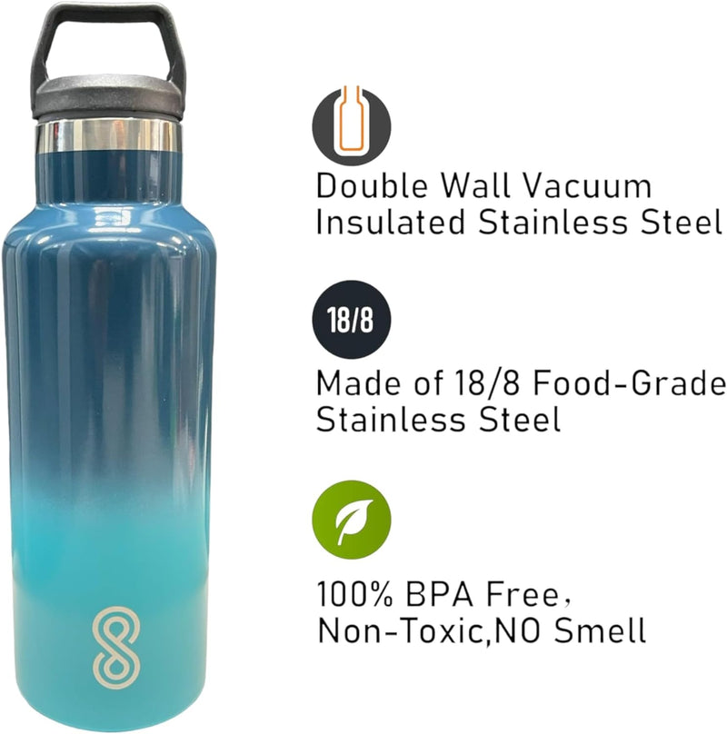 Water Bottle - 17 Oz, Leak Proof - Stainless Steel