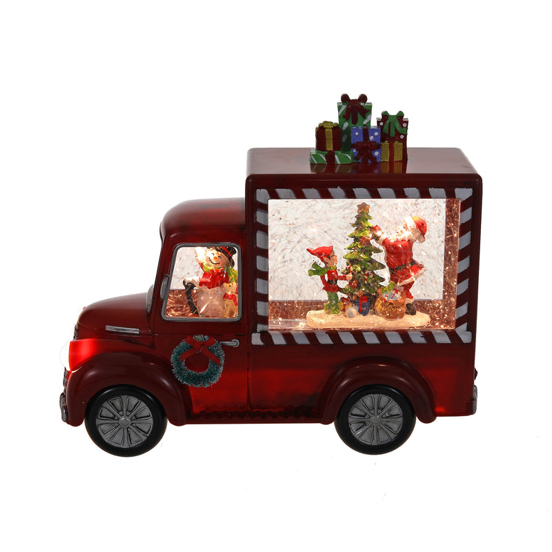 SINT Christmas Red Gift Truck Snow Globe Lantern