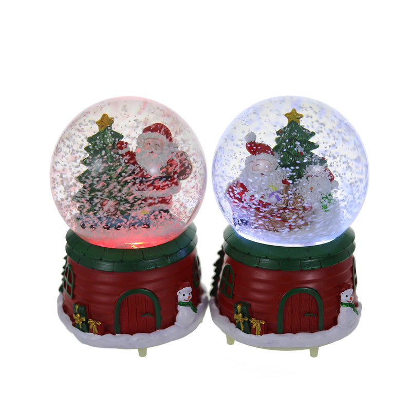 Christmas Musical Glittering Water Snow Globe | Set of 2