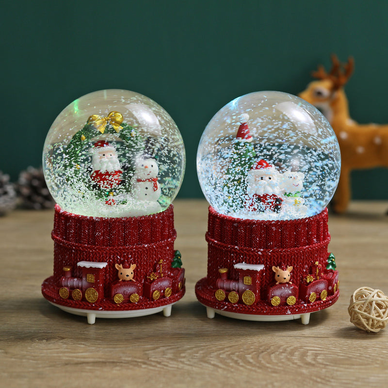 Christmas Musical Glittering Water Snow Globe | Set of 2