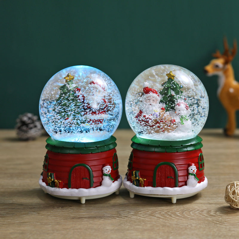 Christmas Musical Glittering Water Snow Globe | Set of 2