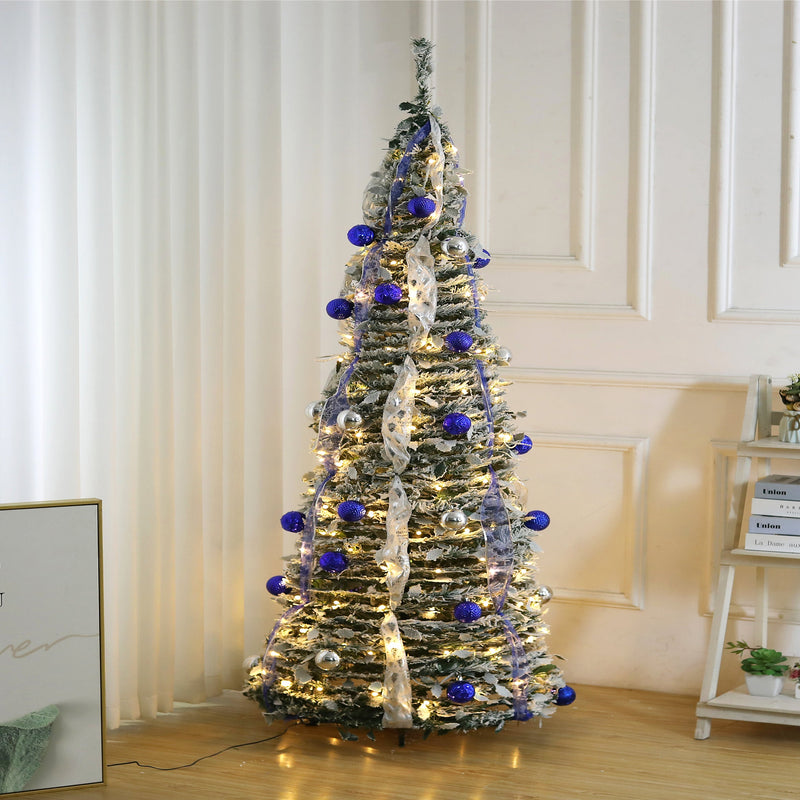 6ft Artificial Pre-Decorated Lighted Popup Christmas Tree