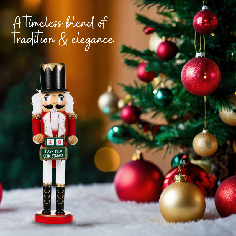 15 Inch Traditional Wooden Nutcracker for Christmas Decorations