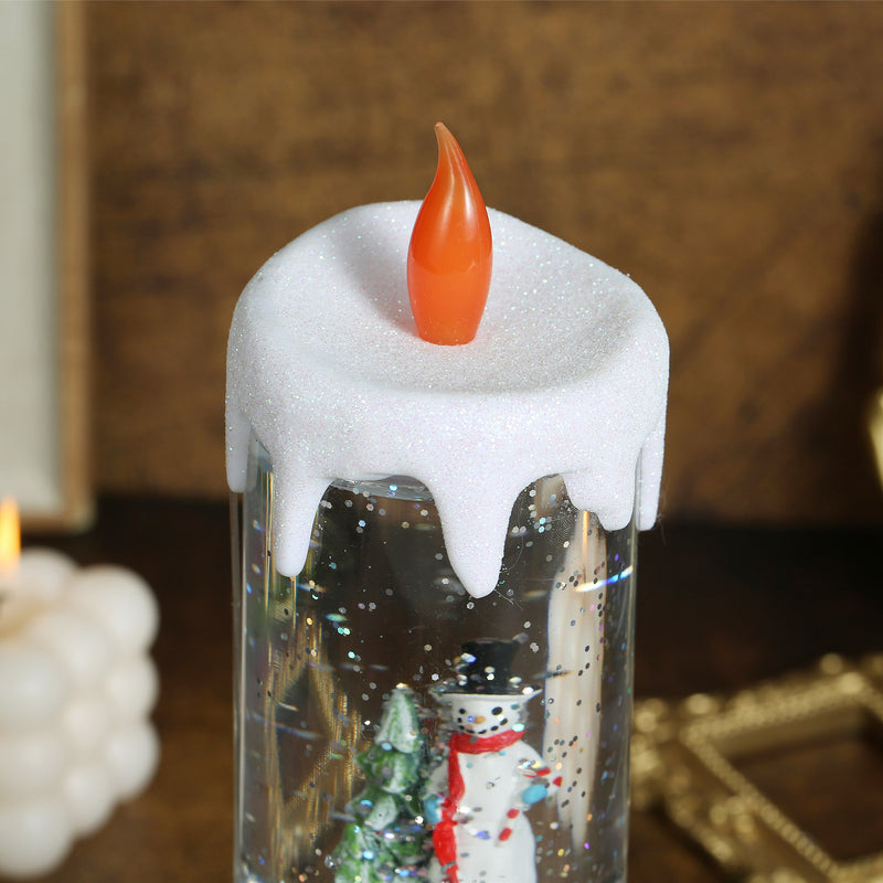 Christmas Musical Lighted Snow Globe Candlestick Lantern