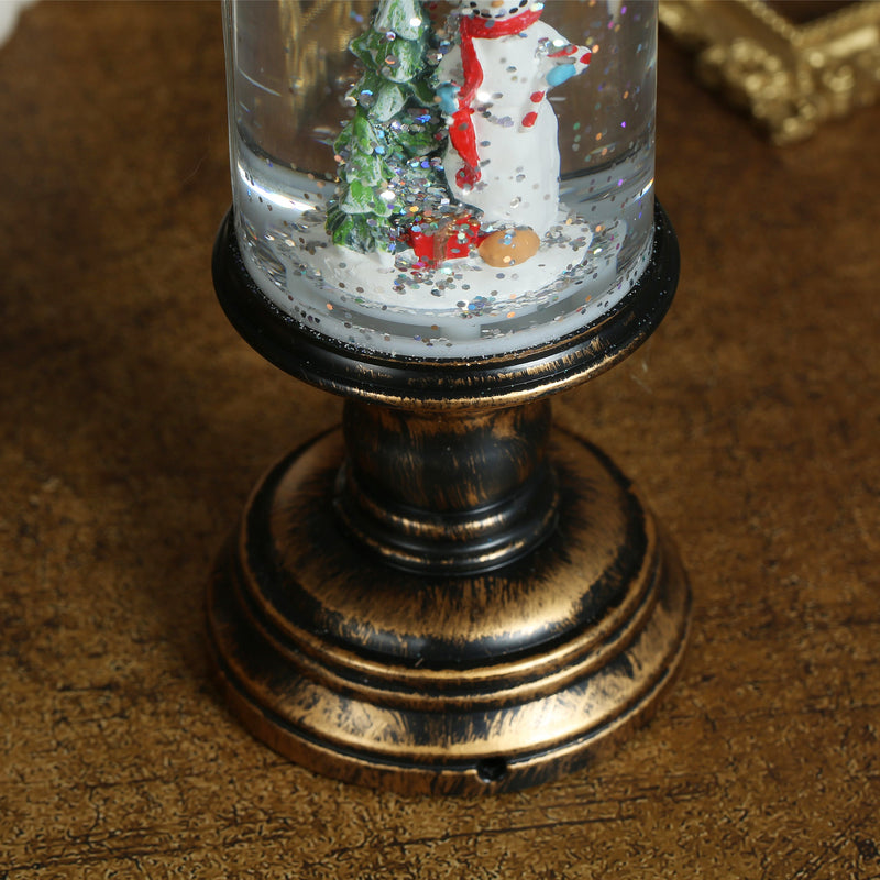 Christmas Musical Lighted Snow Globe Candlestick Lantern