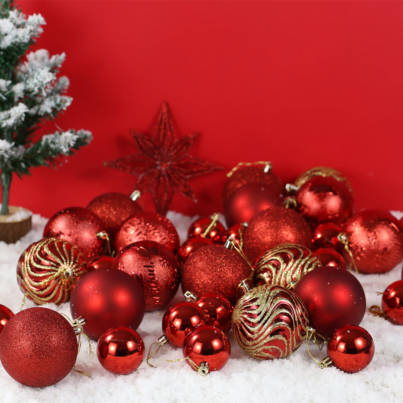 Christmas Red Golden Hangings Balls Ornaments for Xmas Tree Decoration