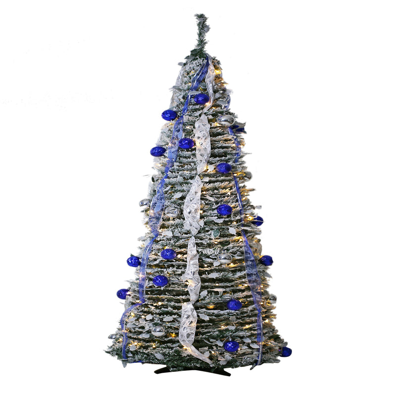 6ft Artificial Pre-Decorated Lighted Popup Christmas Tree