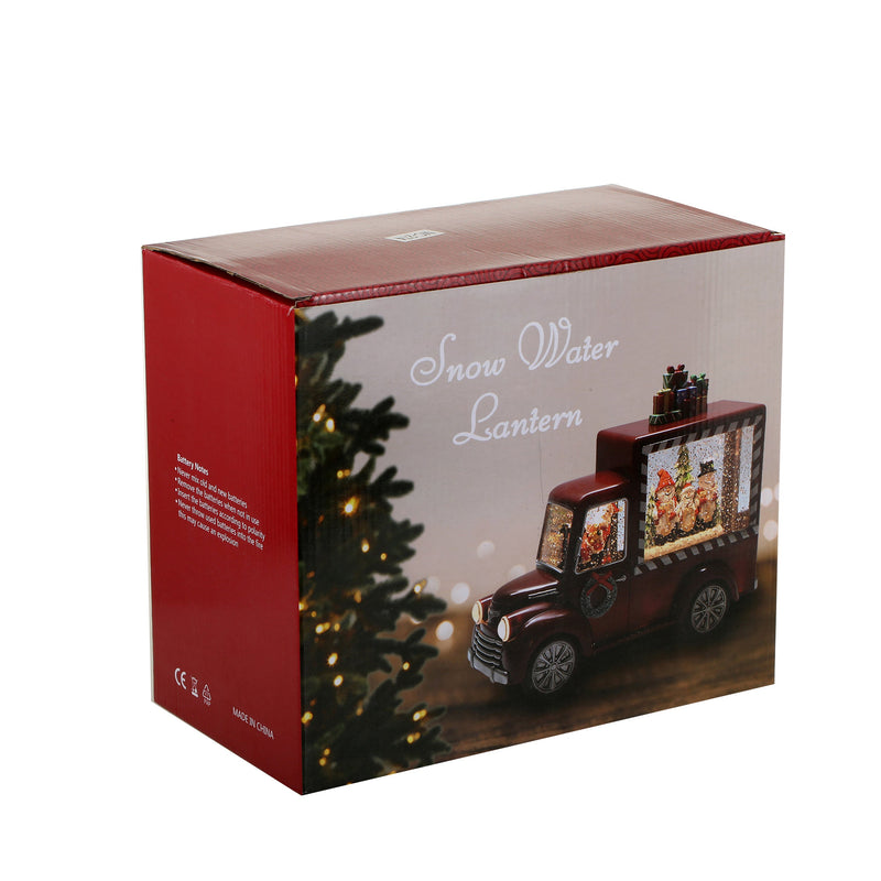 SINT Christmas Red Gift Truck Snow Globe Lantern