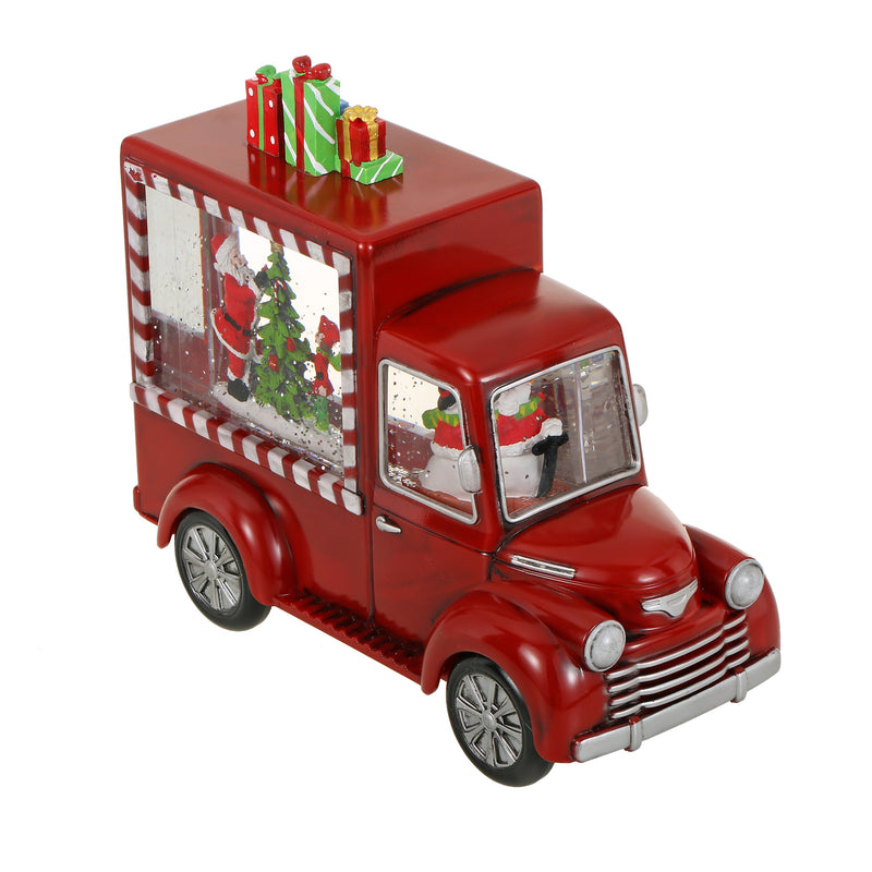 SINT Christmas Red Gift Truck Snow Globe Lantern