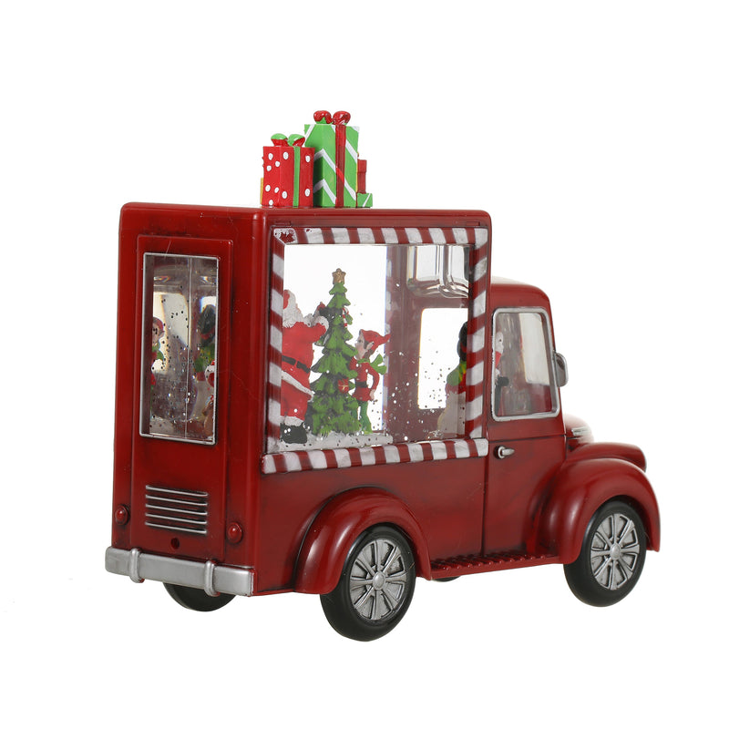 SINT Christmas Red Gift Truck Snow Globe Lantern