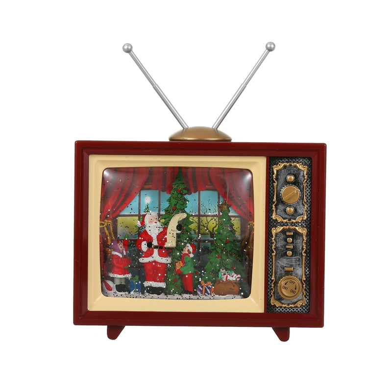 Christmas Musical Retro Style TV Snow Globe Lantern