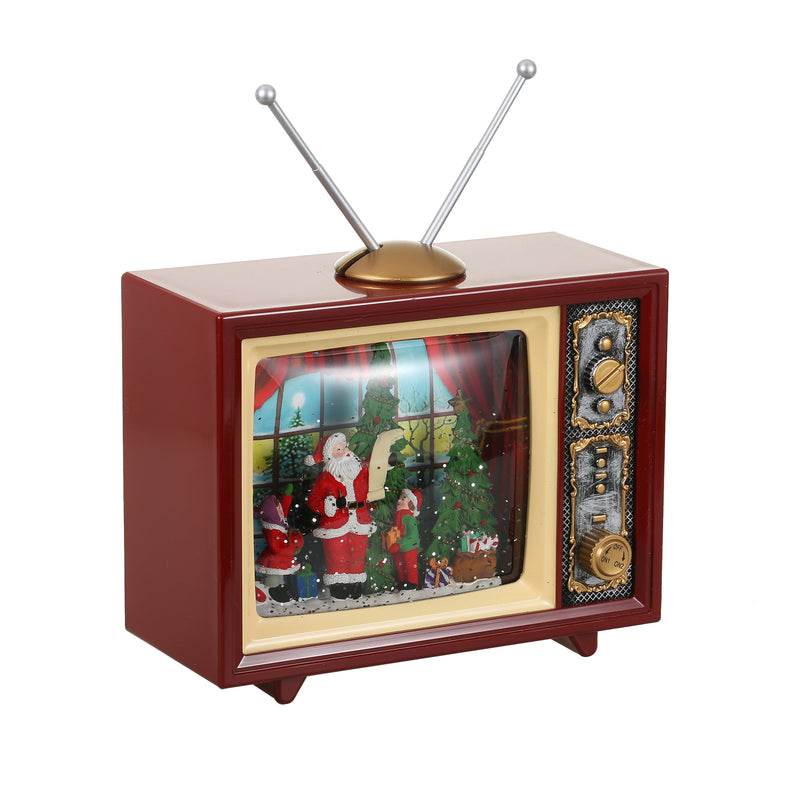 Christmas Musical Retro Style TV Snow Globe Lantern