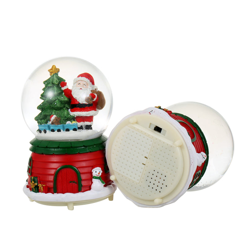 Christmas Musical Glittering Water Snow Globe | Set of 2