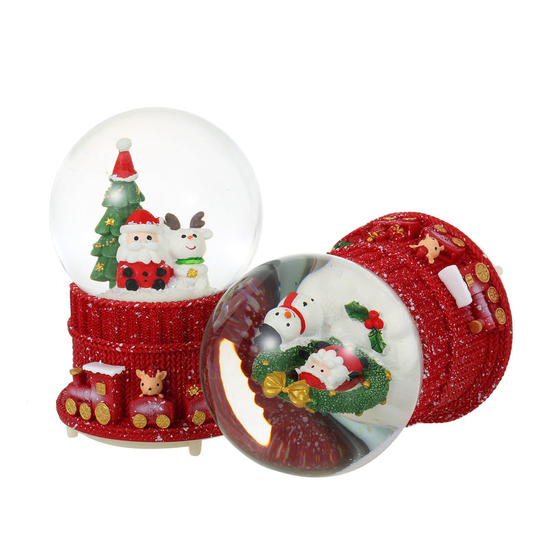 Christmas Musical Glittering Water Snow Globe | Set of 2