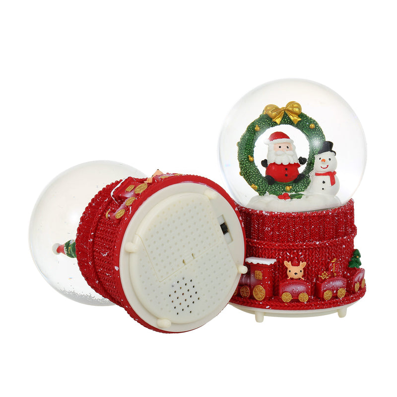 Christmas Musical Glittering Water Snow Globe | Set of 2