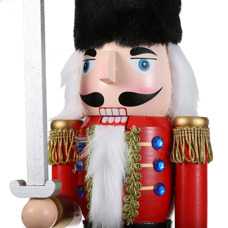 15 Inch Traditional Wooden Nutcracker for Christmas Decorations