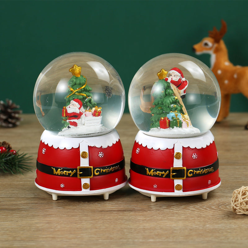 Christmas Musical Glittering Water Snow Globe | Set of 2