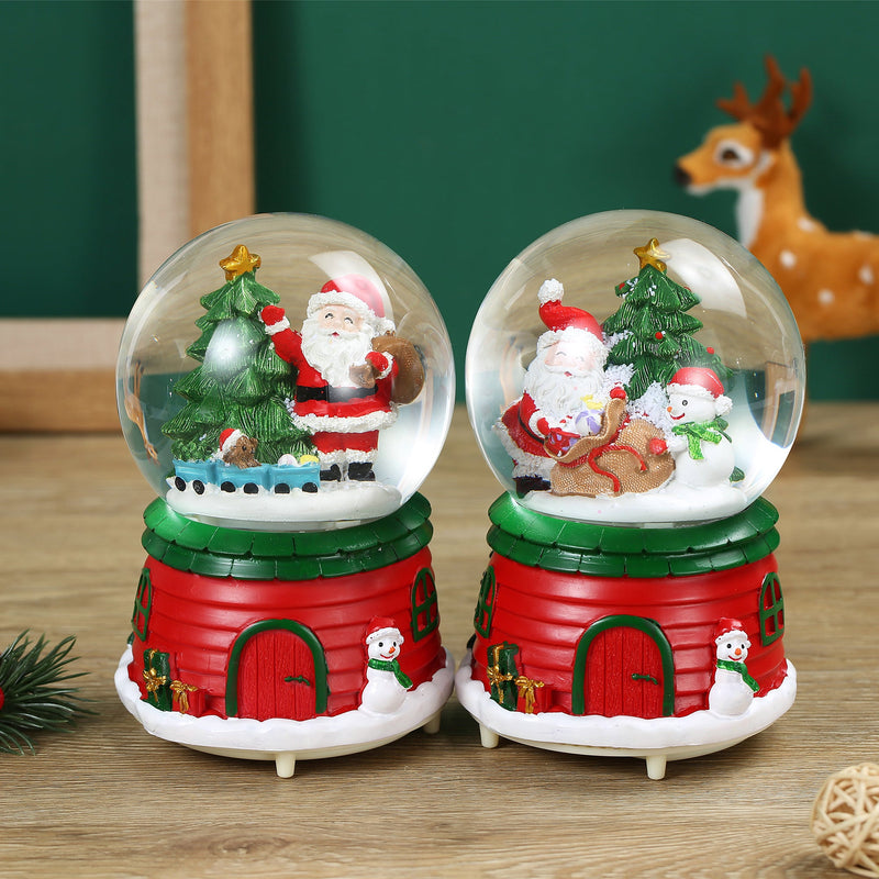 Christmas Musical Glittering Water Snow Globe | Set of 2