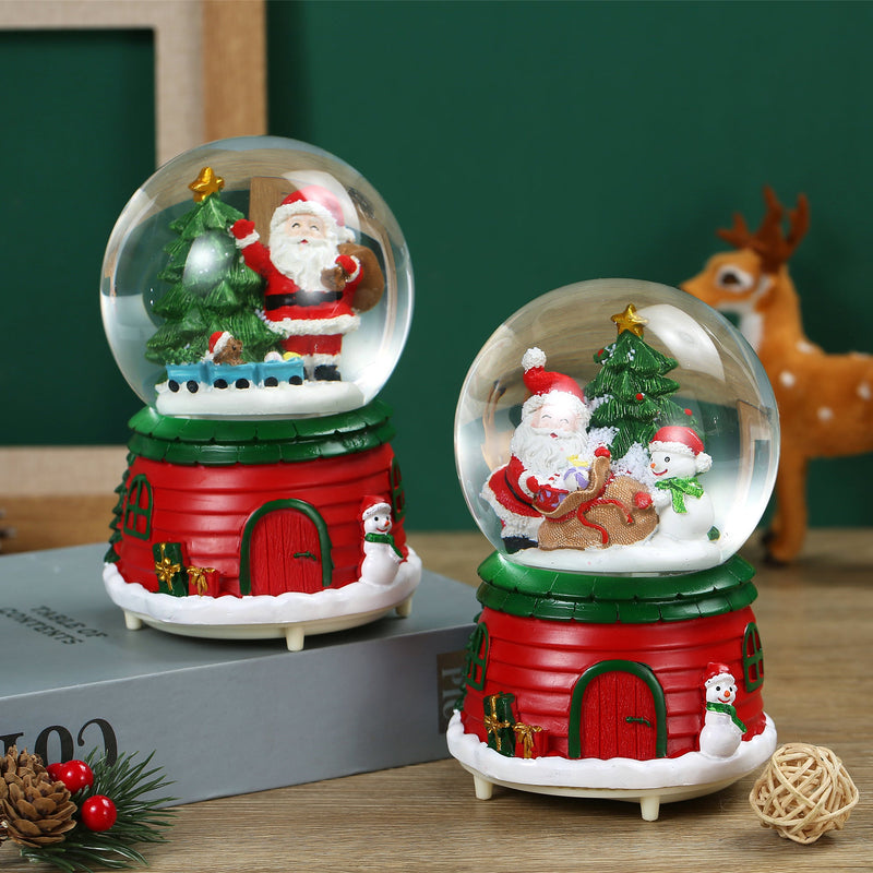 Christmas Musical Glittering Water Snow Globe | Set of 2