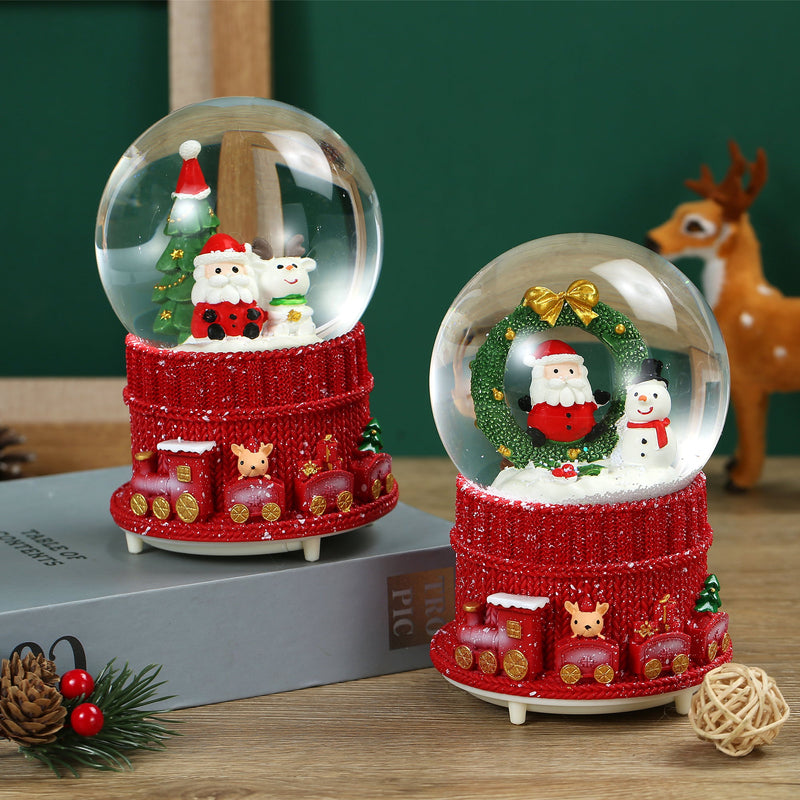 Christmas Musical Glittering Water Snow Globe | Set of 2