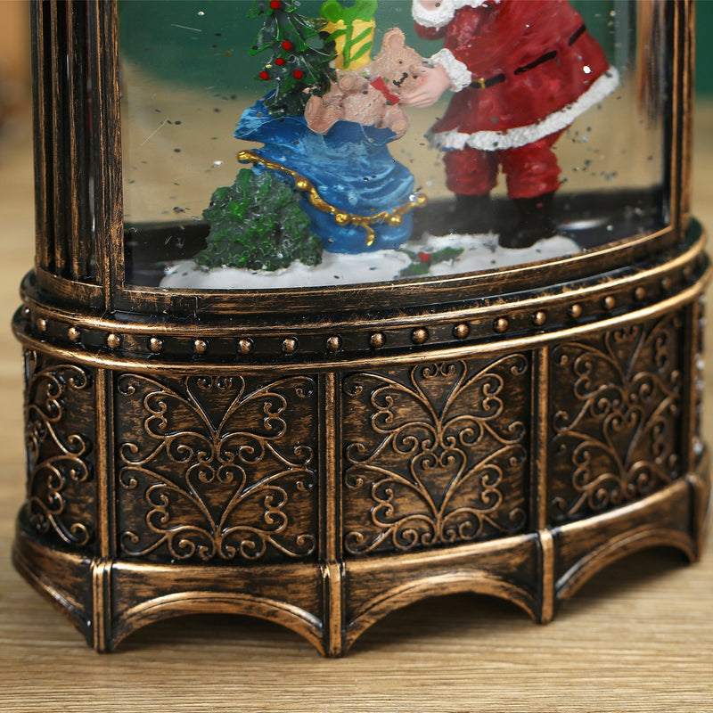 SINT Christmas Vintage Snow Globe Lantern (Santa Claus with Teddy and Gift)