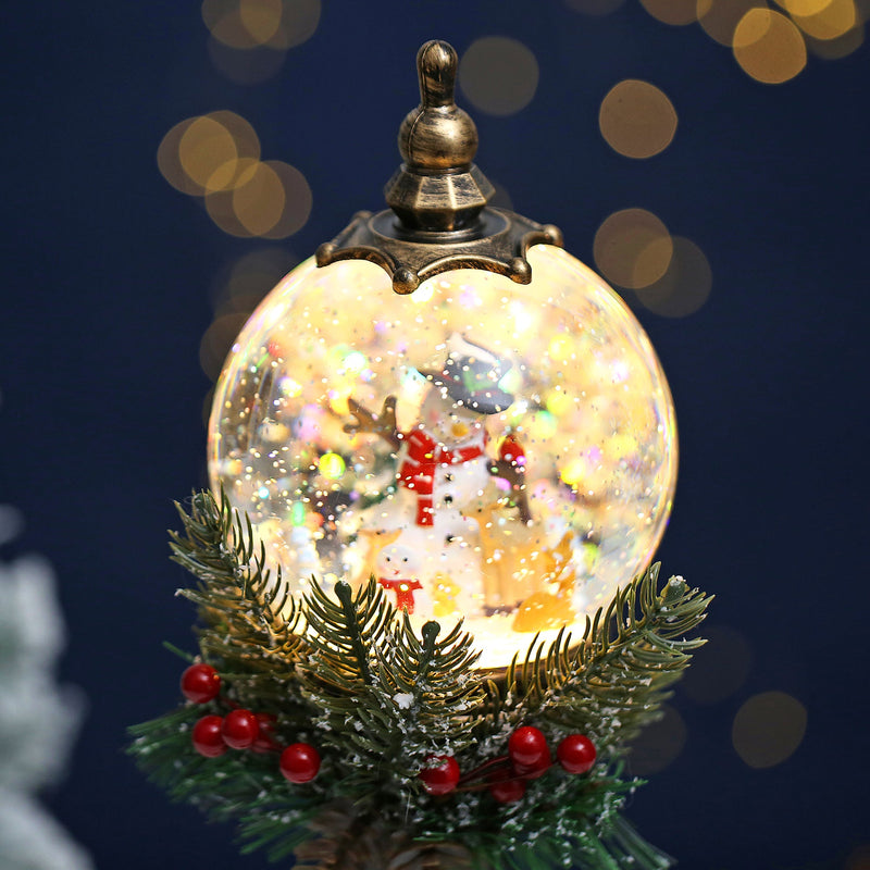 SINT Christmas Snow Globe Pole Lamp (Snowman with Deer)