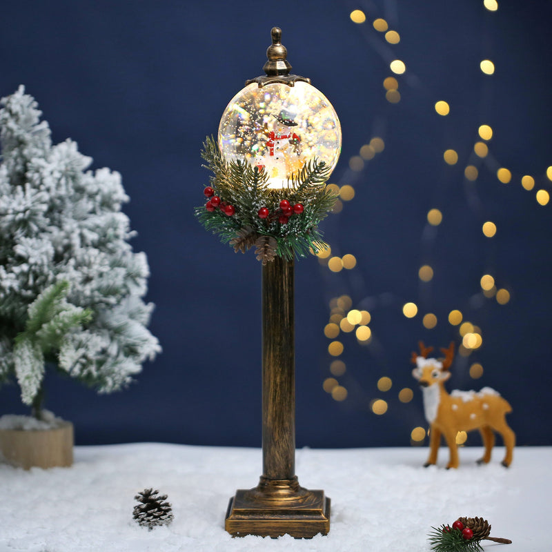 SINT Christmas Snow Globe Pole Lamp (Snowman with Deer)