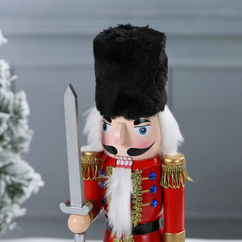 15 Inch Traditional Wooden Nutcracker for Christmas Decorations