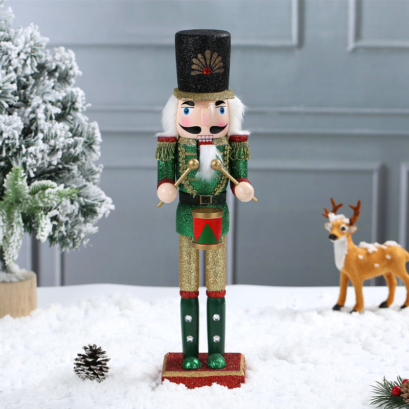 15 Inch Traditional Wooden Nutcracker for Christmas Decorations