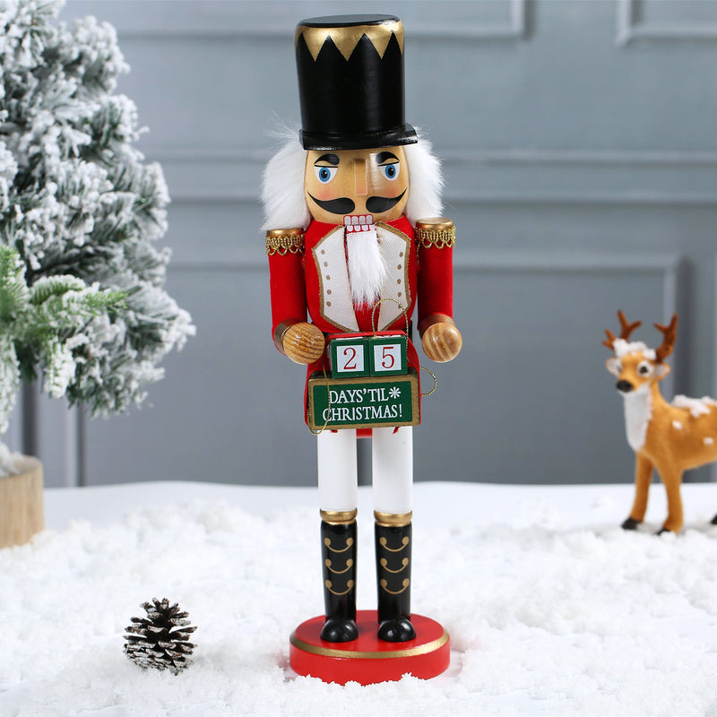 15 Inch Traditional Wooden Nutcracker for Christmas Decorations