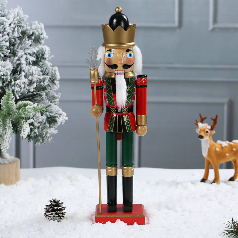 15 Inch Traditional Wooden Nutcracker for Christmas Decorations