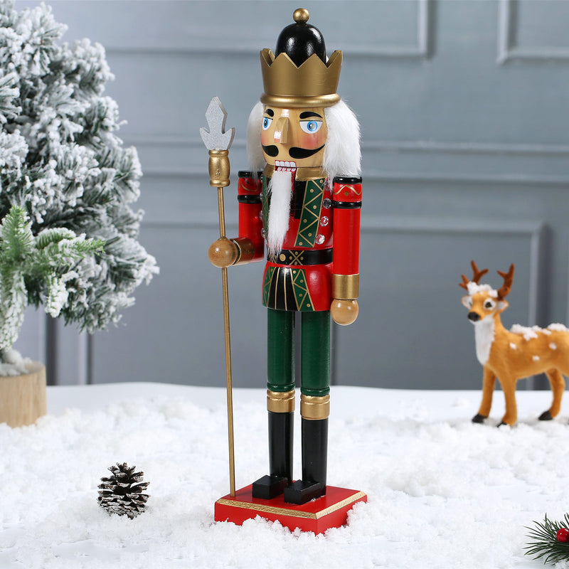 SINT 15 Inch Traditional Wooden Nutcracker for Christmas Decorations