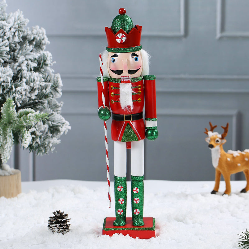 15 Inch Traditional Wooden Nutcracker for Christmas Decorations