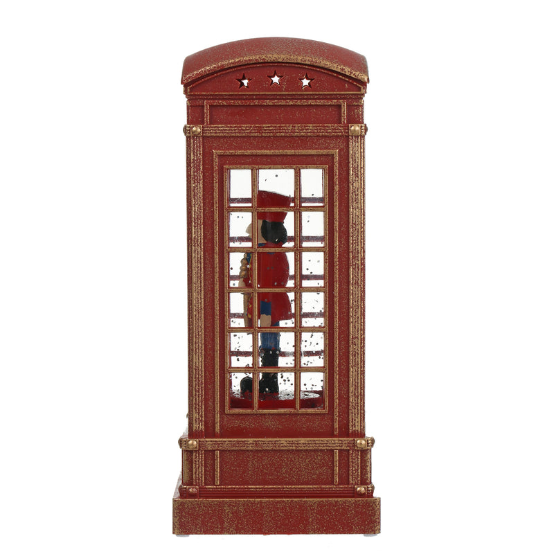 Christmas Musical Phone Booth Snow Globe for Christmas Decoration