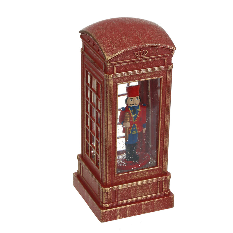 Christmas Musical Phone Booth Snow Globe for Christmas Decoration