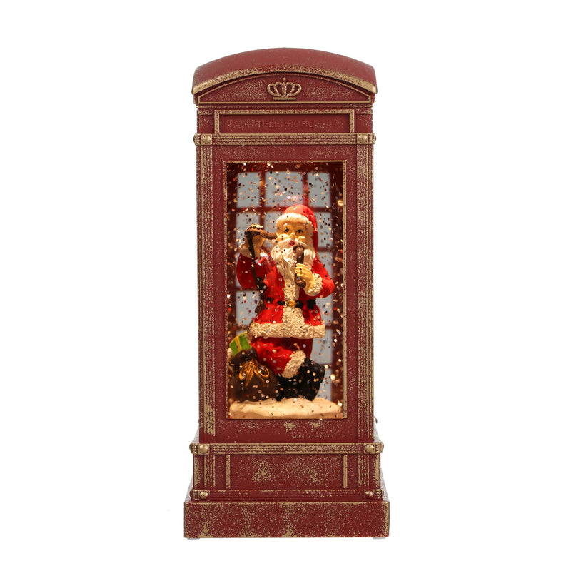 Christmas Musical Phone Booth Snow Globe for Christmas Decoration