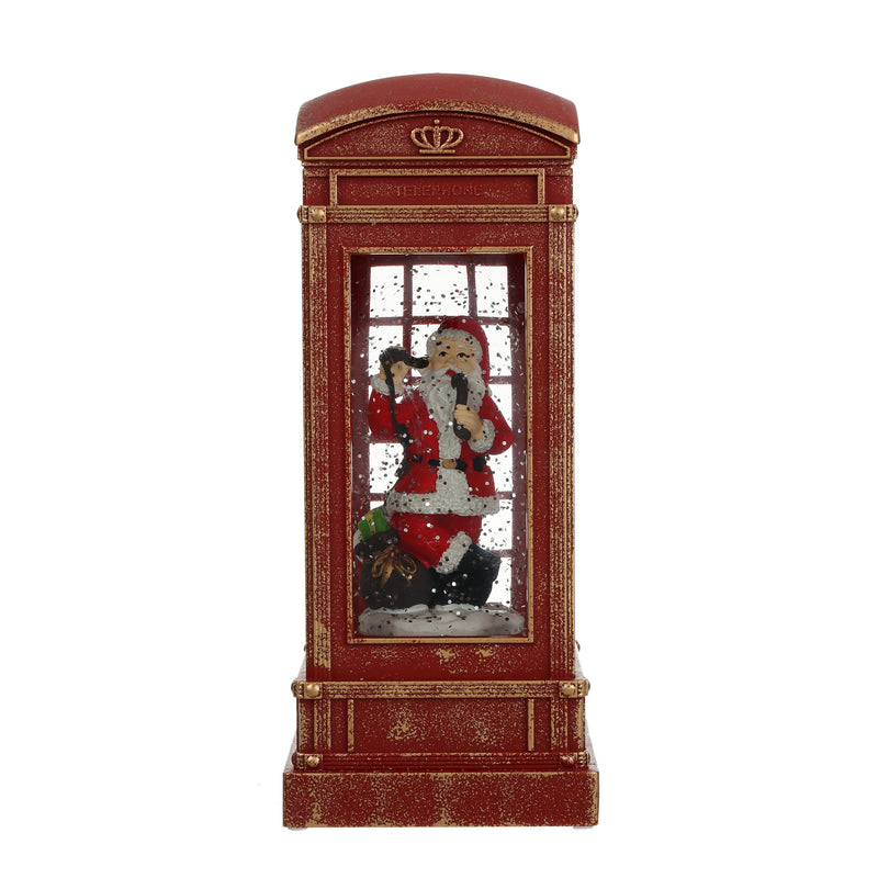 Christmas Musical Phone Booth Snow Globe for Christmas Decoration