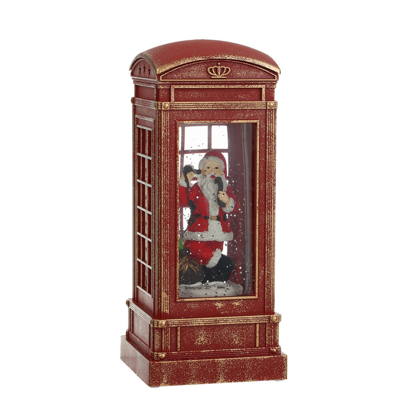 Christmas Musical Phone Booth Snow Globe for Christmas Decoration